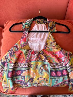 Free People Multicolor flowy unusual summer shirt